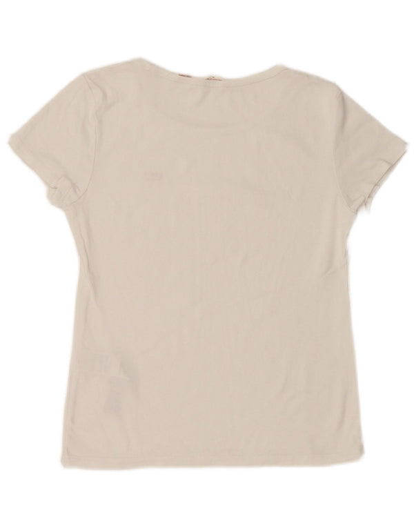 LEVI'S Γυναικείο T-Shirt Top UK 12 Μεσαίο λευκό βαμβακερό