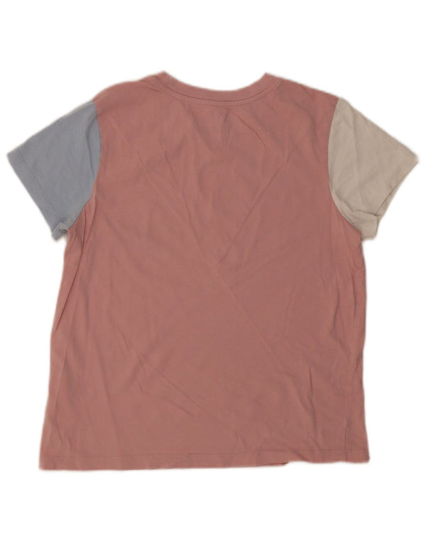 Vans Γυναικείο T-Shirt Top UK 16 Large Pink Colourblock Βαμβακερό