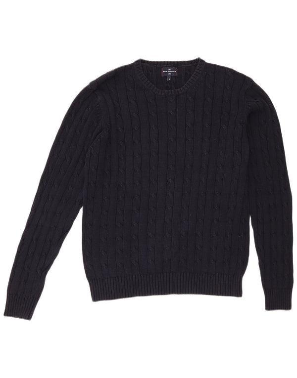 Marks & Spencer Mens Blue Harbour Crew Neck Jumper Sweater Medium Navy Blue