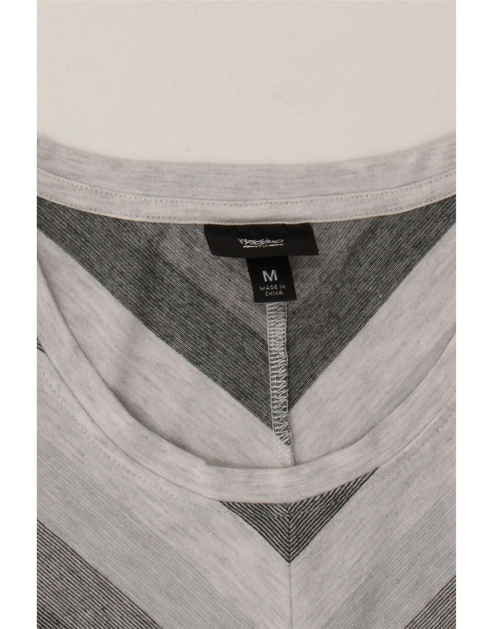 MOSSIMO Womens Sleeveless Tunic Dress UK 12 Medium Grey Striped Polyester Vintage Mossimo and Second-Hand Mossimo from Messina Hembry 