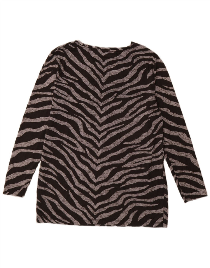 Marks & Spencer Γυναικείο τοπ μακρυμάνικο UK 12 Medium Black Animal print