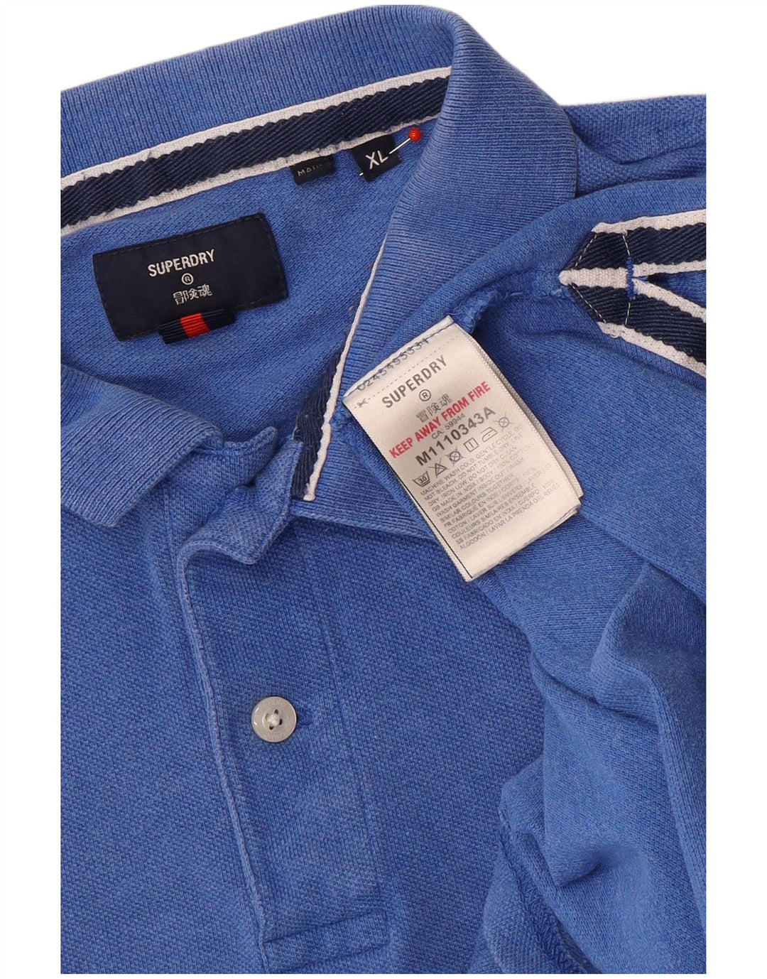 Ανδρικό μπλουζάκι πόλο Superdry XL Μπλε βαμβακερό