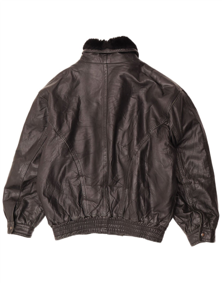 Vintage Ανδρικό Δερμάτινο Μπουφάν UK 42 XL Μαύρο Δερμάτινο