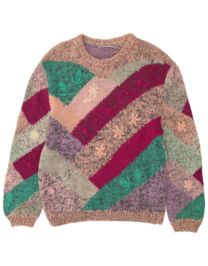 VINTAGE Γυναικείο πουλόβερ με λαιμόκαυστο UK 18 XL Πολύχρωμο Floral