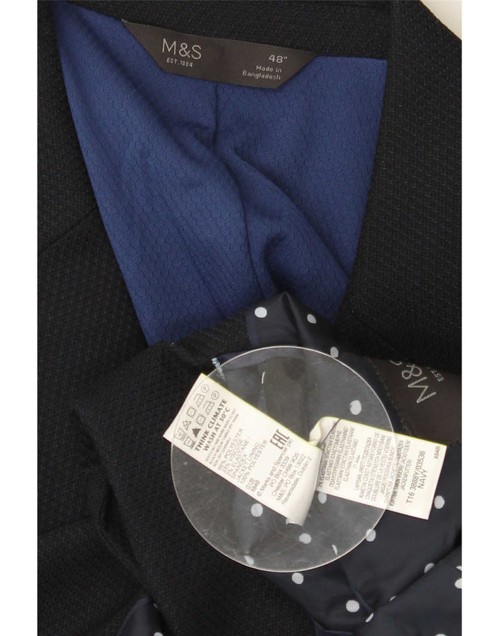 Marks & Spencer Ανδρικό μπλέιζερ με 2 κουμπιά μπουφάν UK 48 2XL Navy Blue Polyester