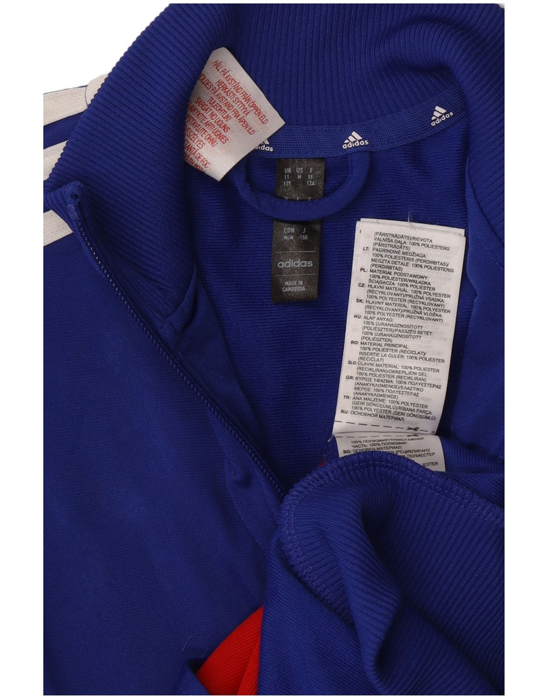 Adidas Boys αθλητική φόρμα Adidas Top Jacket 11-12 Years Blue Colourblock Polyester