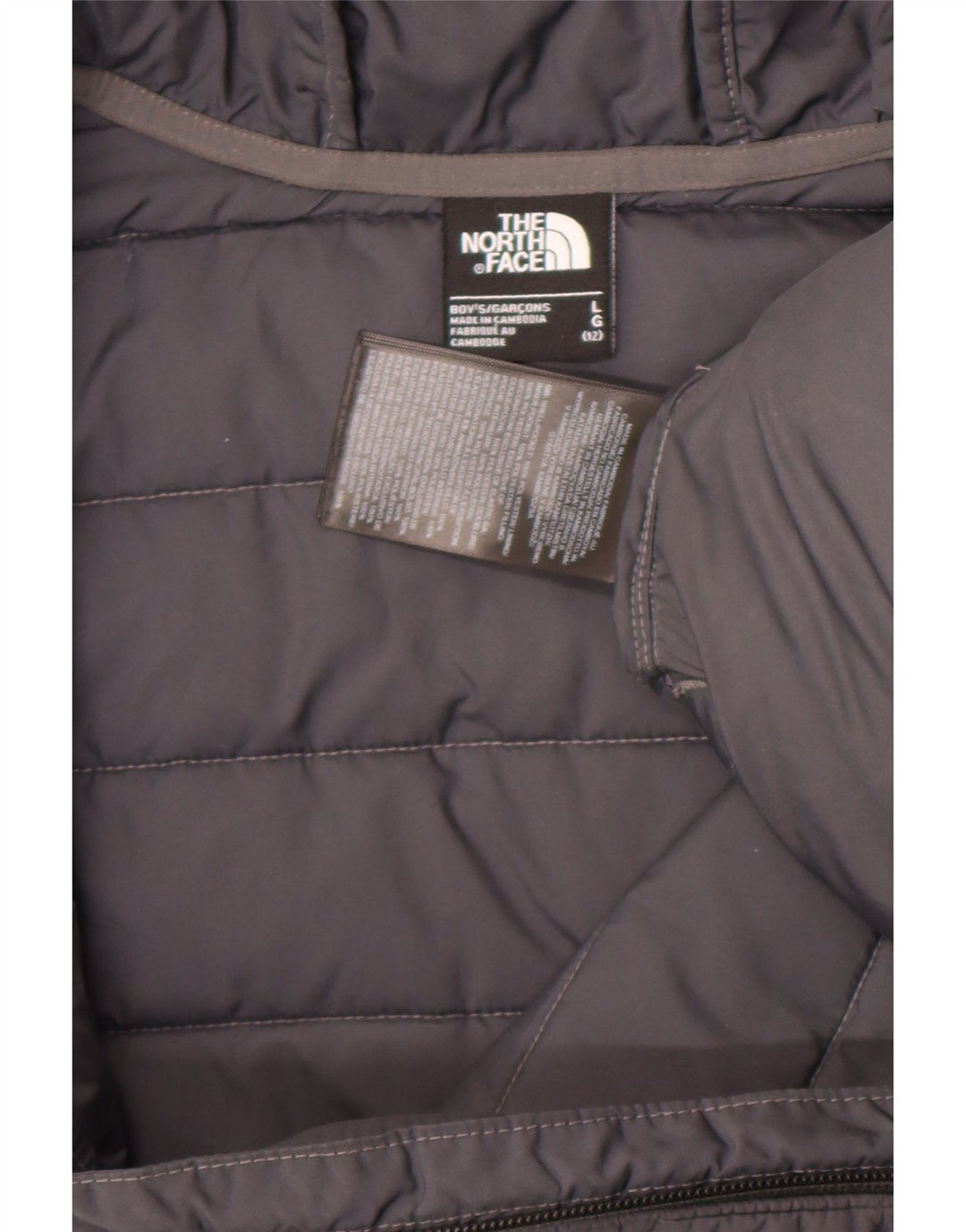 The North Face Boys Hooded Jacket 11-12 Years Larg Grey Polyester