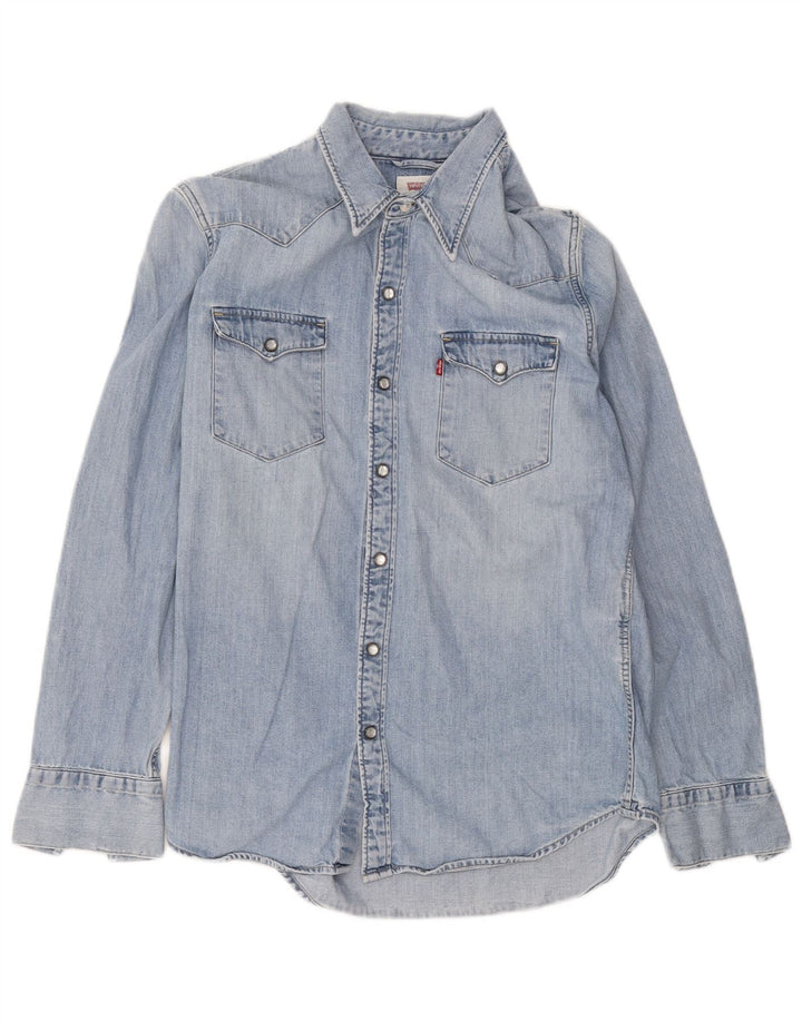 Ανδρικό τζιν πουκάμισο Levi's μεσαίο μπλε βαμβακερό