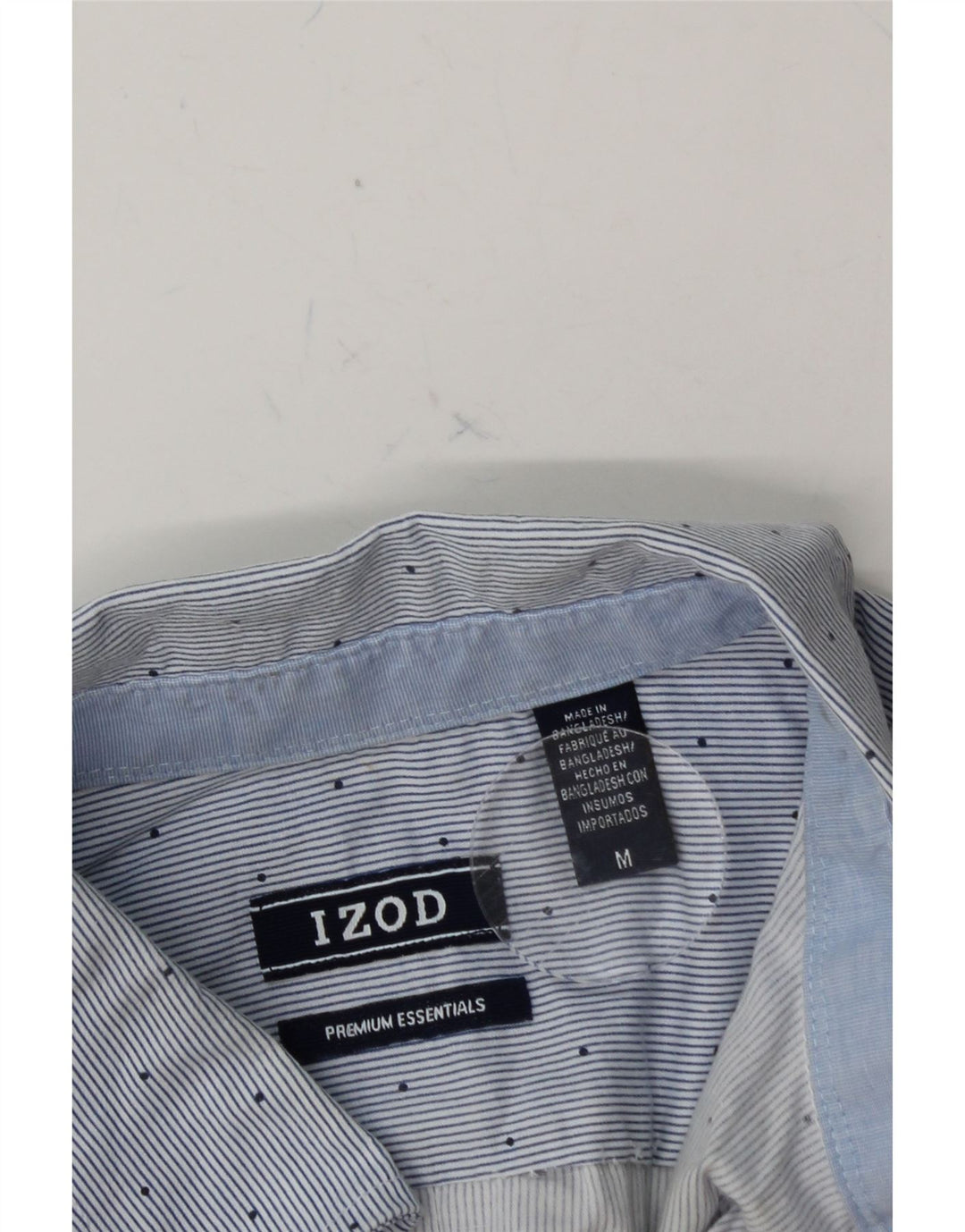 IZOD Mens Premium Shirt Medium Blue Pinstripe Cotton Vintage Izod and Second-Hand Izod from Messina Hembry 
