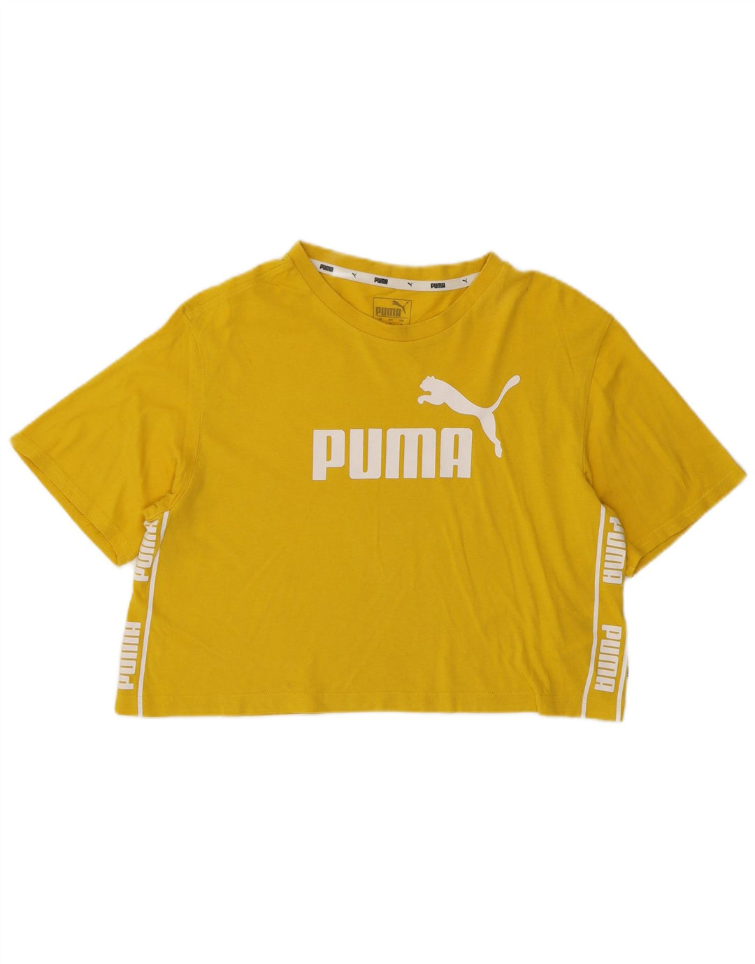 Γυναικείο γραφικό μπλουζάκι PUMA 10 μικρού μεγέθους, κίτρινο βαμβάκι