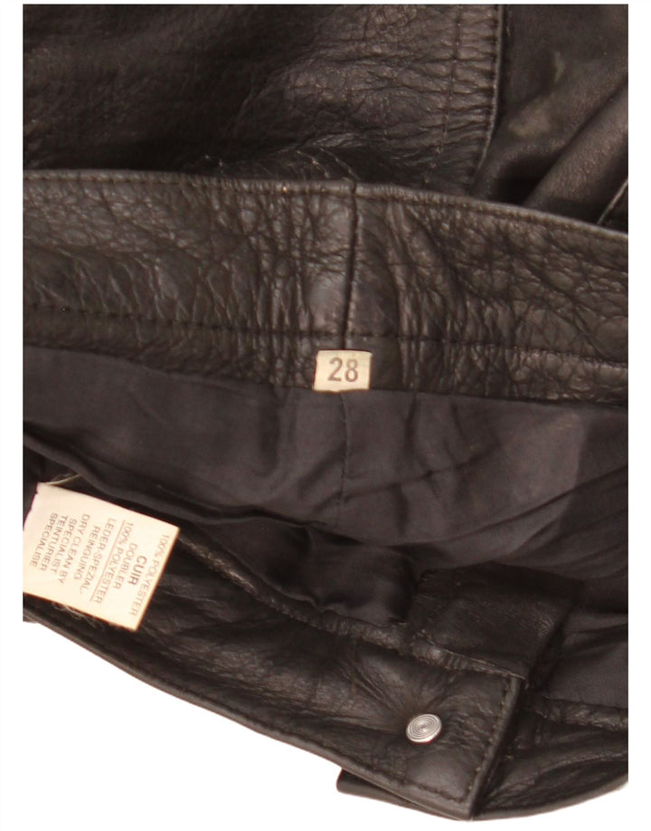Vintage Γυναικείο Λεπτό Δερμάτινο Παντελόνι W28 L32 Μαύρο Δερμάτινο