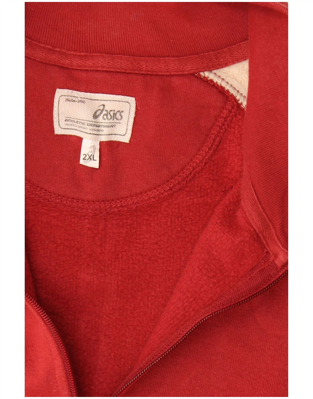 Ανδρικό φούτερ με φερμουάρ ASICS Jumper 2XL Κόκκινο βαμβακερό