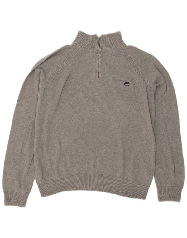 TIMBERLAND Ανδρικό πουλόβερ με φερμουάρ σε κανονική εφαρμογή XL γκρι