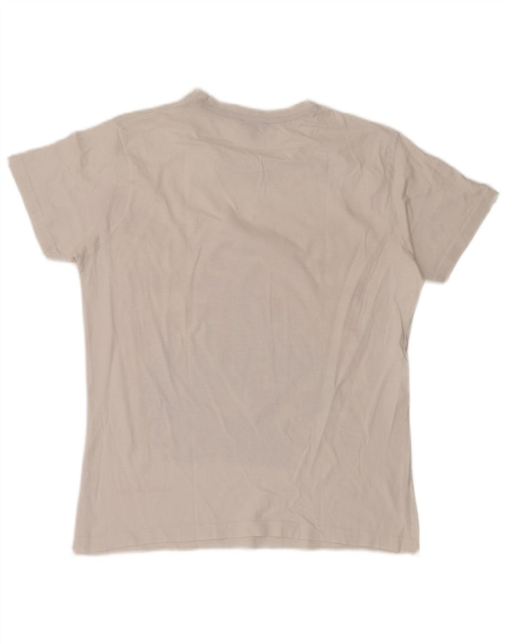 Cesare Paciotti Ανδρικό γραφικό T-Shirt Top μεγάλο λευκό βαμβακερό