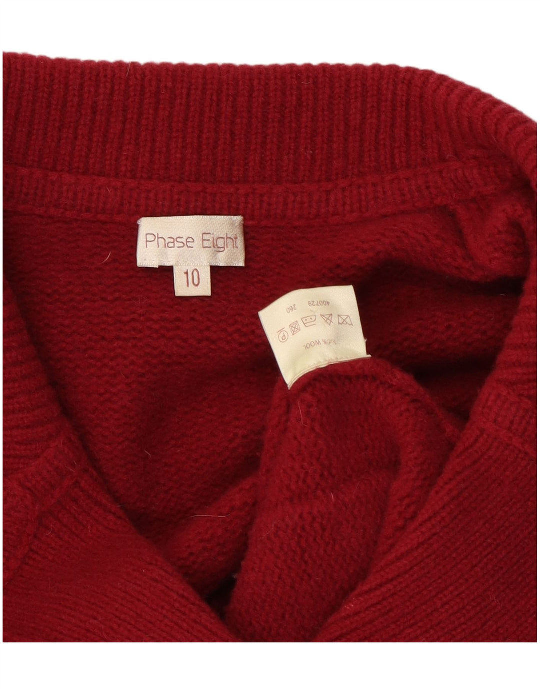 PHASE EIGHT Γυναικεία Ζακέτα πουλόβερ UK 10 Small Red Wool