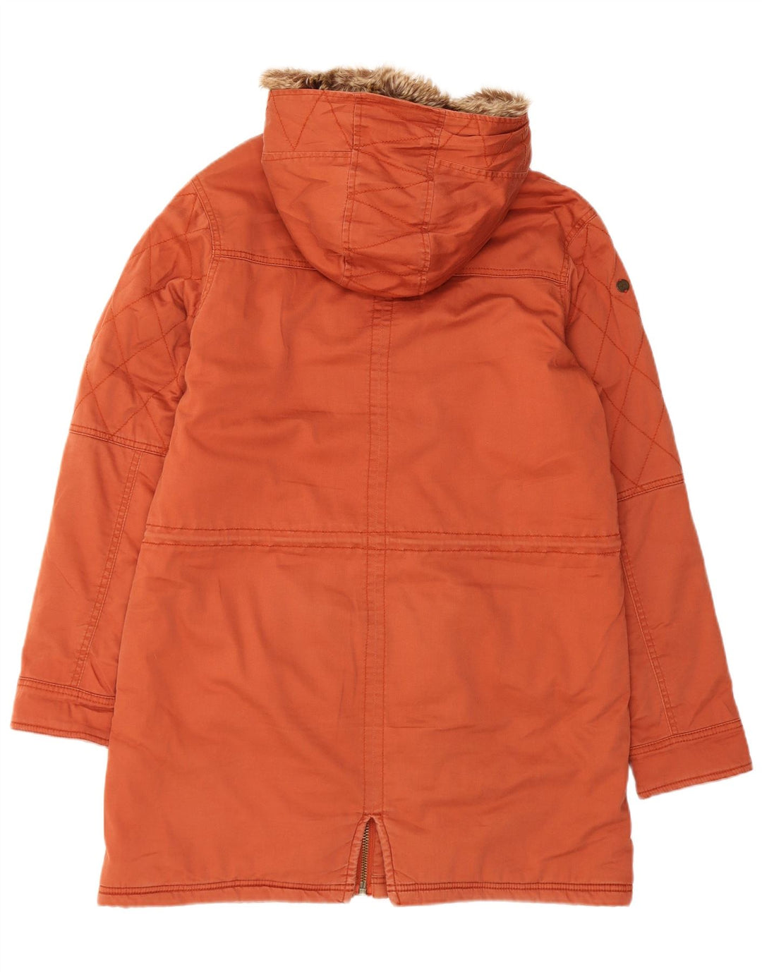 Billabong Γυναικείο μπουφάν Parka με κουκούλα UK 14 μεσαίο πορτοκαλί βαμβακερό