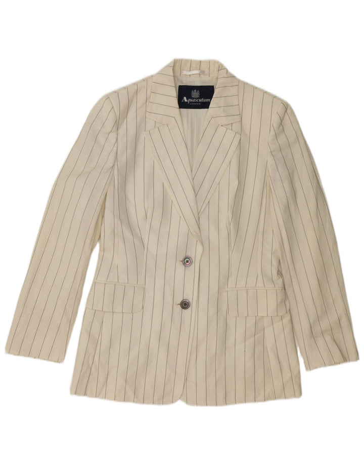 AQUASCUTUM Γυναικείο μπουφάν blazer UK 10 μικρών λευκών ρίγες