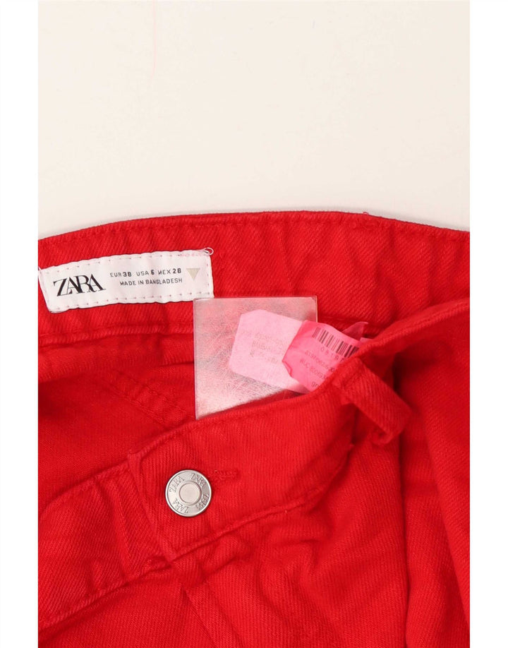 Zara Γυναικείο Casual Σορτς EU 38 Small W28 Κόκκινο βαμβακερό