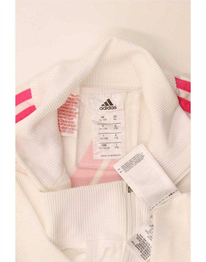 Κορίτσια αθλητική φόρμα Adidas Top Jacket 14-15 Years Off White Polyester