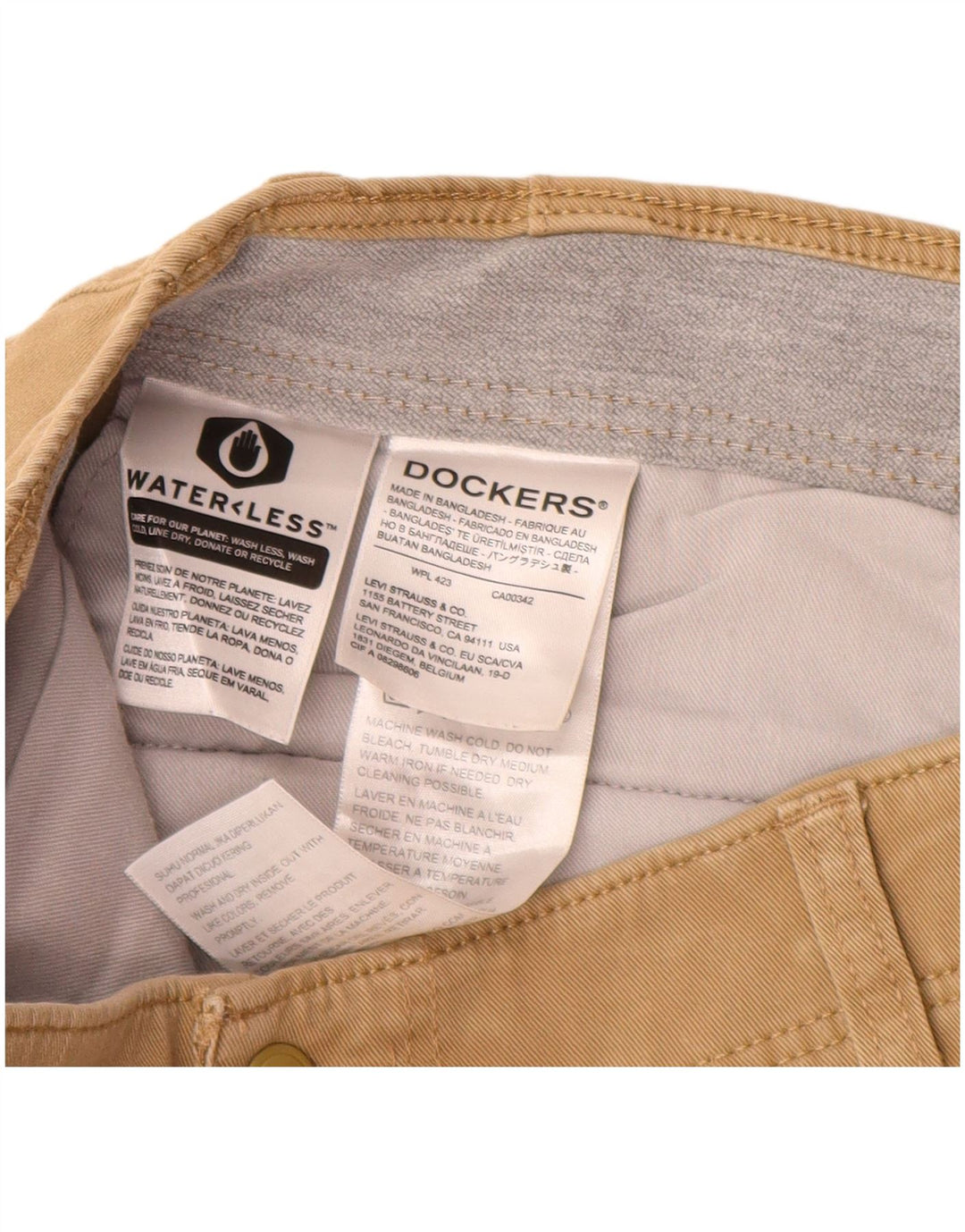 DOCKERS Ανδρικό παντελόνι Chino Slim W36 L32 Μπεζ βαμβακερό