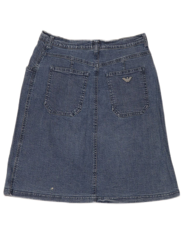 ARMANI Womens Denim Skirt UK 14 Medium W28  Blue Cotton