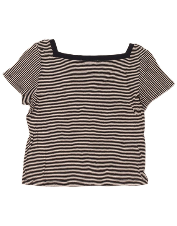 Chaps Γυναικείο T-Shirt Top UK 18 XL Μαύρη ρίγα βαμβακερή