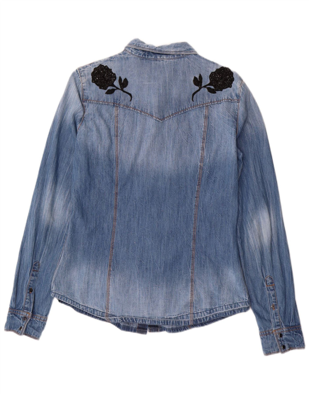 GUESS Γυναικείο τζιν πουκάμισο UK 14 Medium Blue Floral