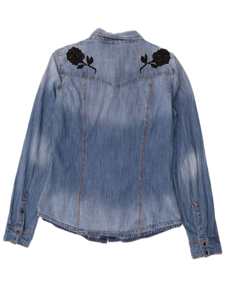 GUESS Γυναικείο τζιν πουκάμισο UK 14 Medium Blue Floral