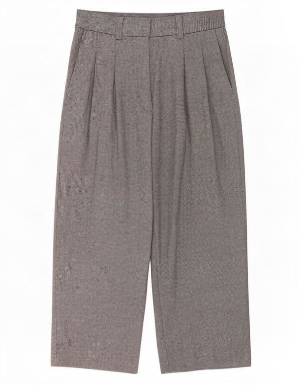 Cos Γυναικείο ψηλόμεσο παντελόνι EU 36 Small W28 L23 Grey Pinstripe