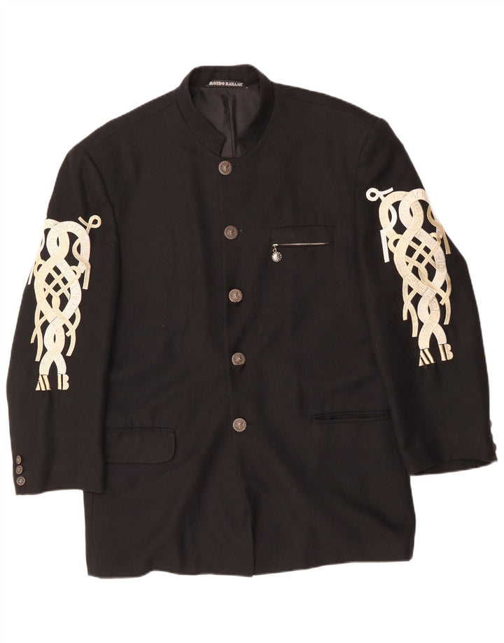 VINTAGE Ανδρικό σακάκι με 5 κουμπιά σακάκι UK 40 μεγάλη μαύρη βισκόζη