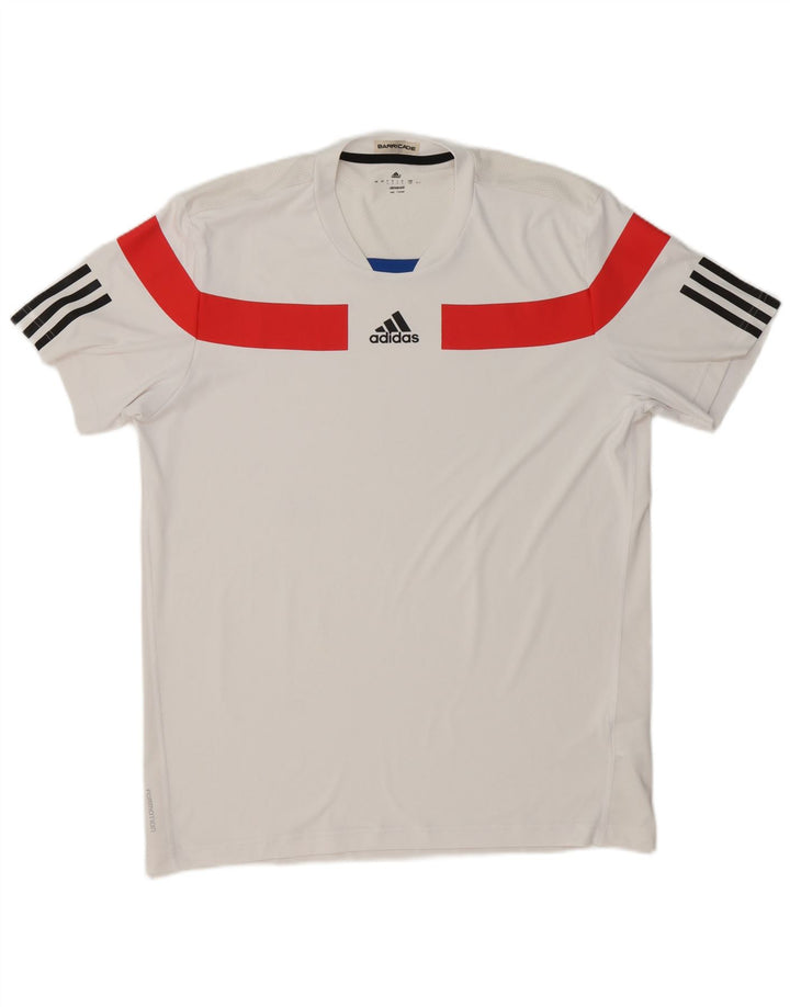 Ανδρικό γραφικό μπλουζάκι Adidas Climacool Top Large White Colorblock Πολυεστέρας