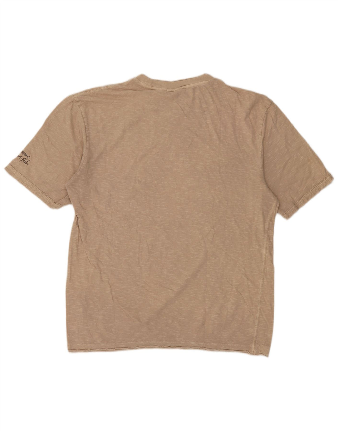 Ανδρικό T-Shirt Weird Fish Top Large Beige Flecked Cotton