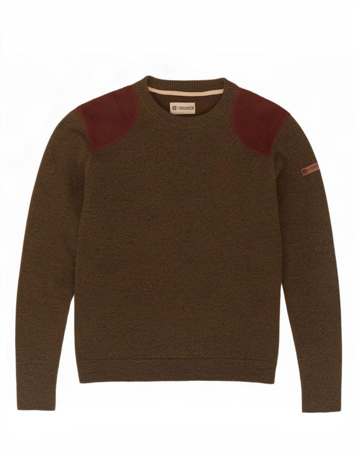 Ανδρικό πουλόβερ κρουστών Crew Neck Jumper Μεγάλο Χακί Χρώμα Ακρυλικό