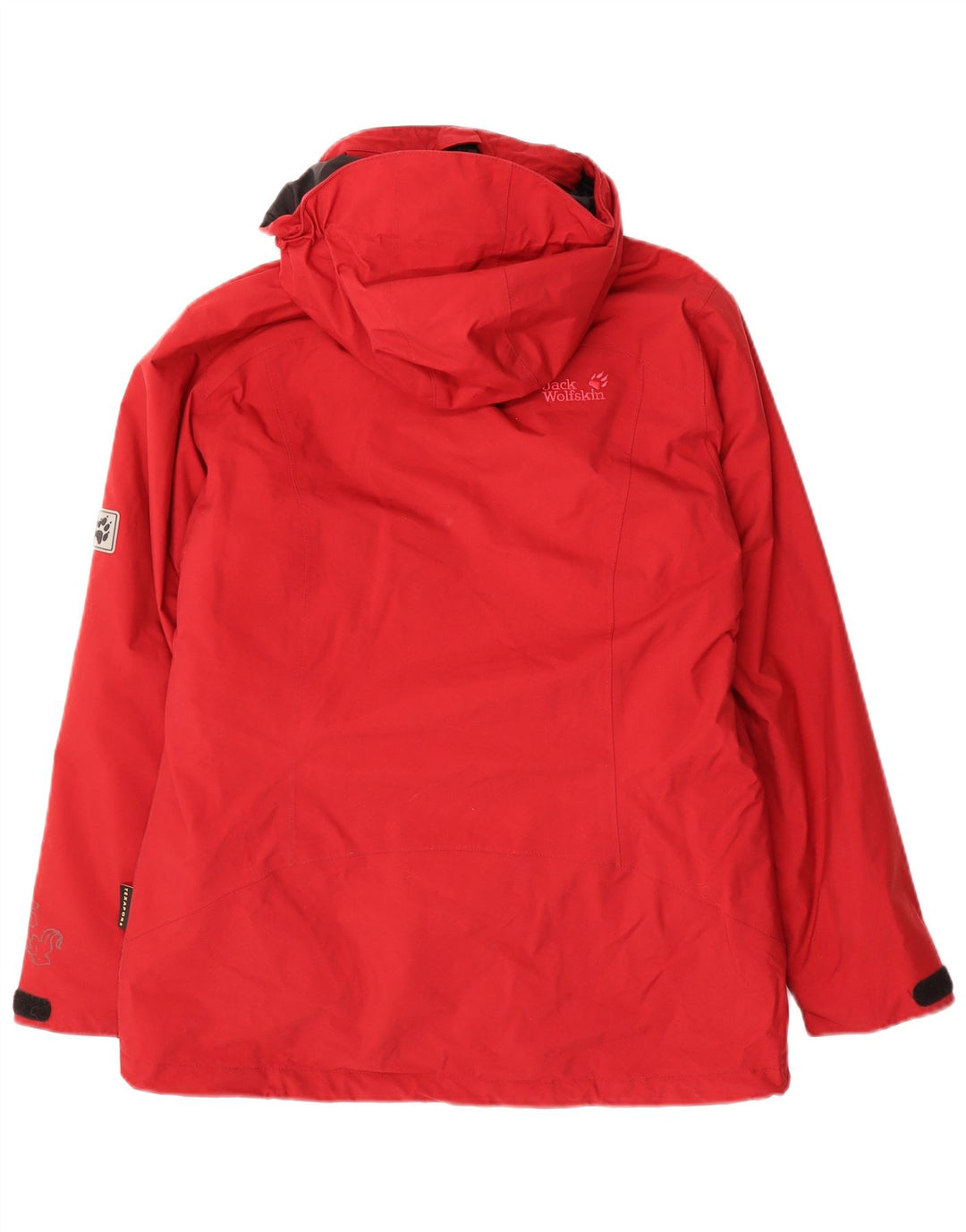 Jack Wolfskin γυναικείο μπουφάν με κουκούλα αντιανεμικό UK 12 μεσαίο κόκκινο πολυαμίδιο