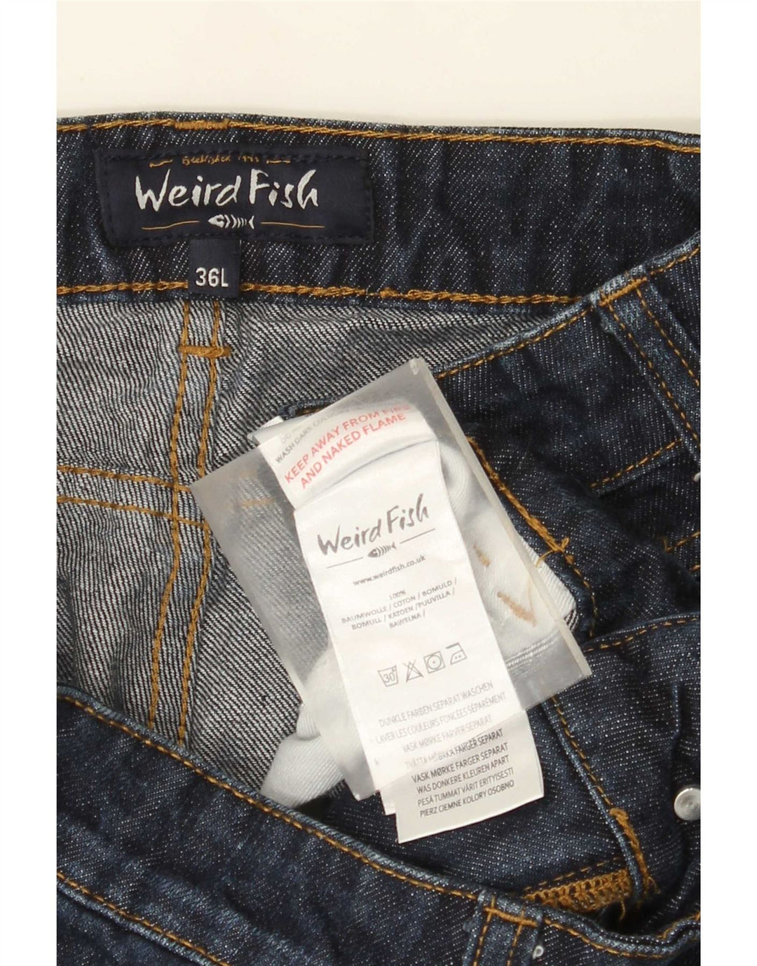 Weird Fish Γυναικεία Straight Jeans W36 L28 Navy Blue Cotton