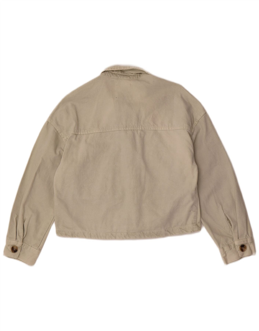 Zara Γυναικείο Τζιν Μπουφάν UK 10 Small Off White Βαμβακερό