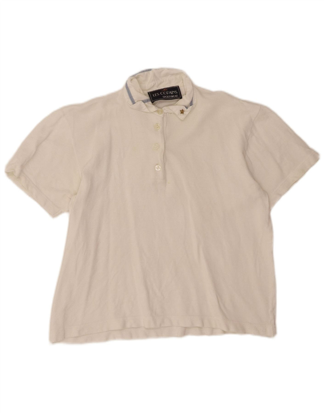 LES COPAINS Womens Polo Shirt UK 12 Medium White