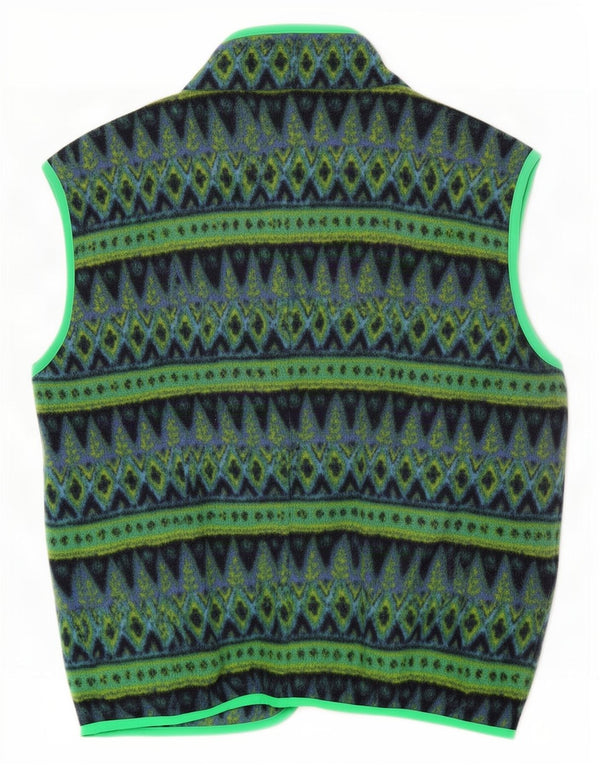 Invicta Mens Fleece Gilet UK 40 Large Green Geometric Polyester