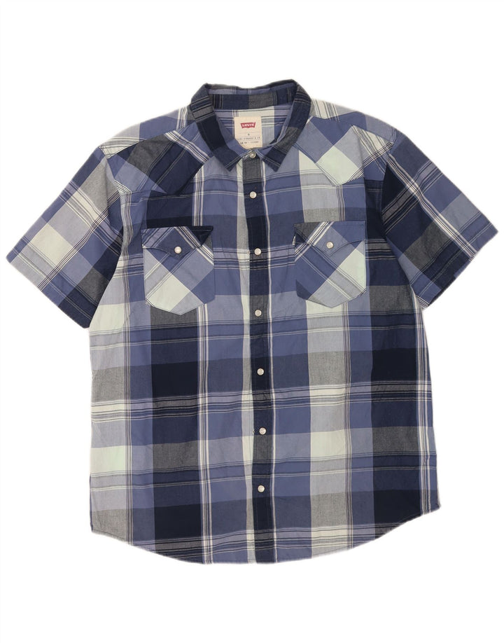 Ανδρικό κοντομάνικο πουκάμισο Levi's XL Blue Check Cotton