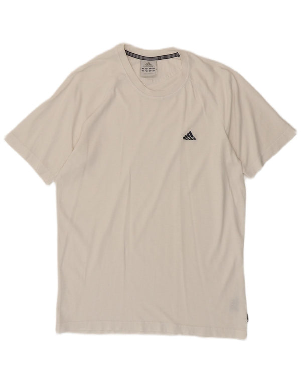 Adidas Ανδρικό T-Shirt Top Small Off White Βαμβακερό