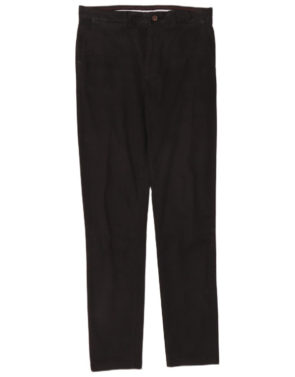 Crew Clothing Ανδρικό παντελόνι Chino με λεπτή εφαρμογή W34 L34 Μαύρο βαμβακερό
