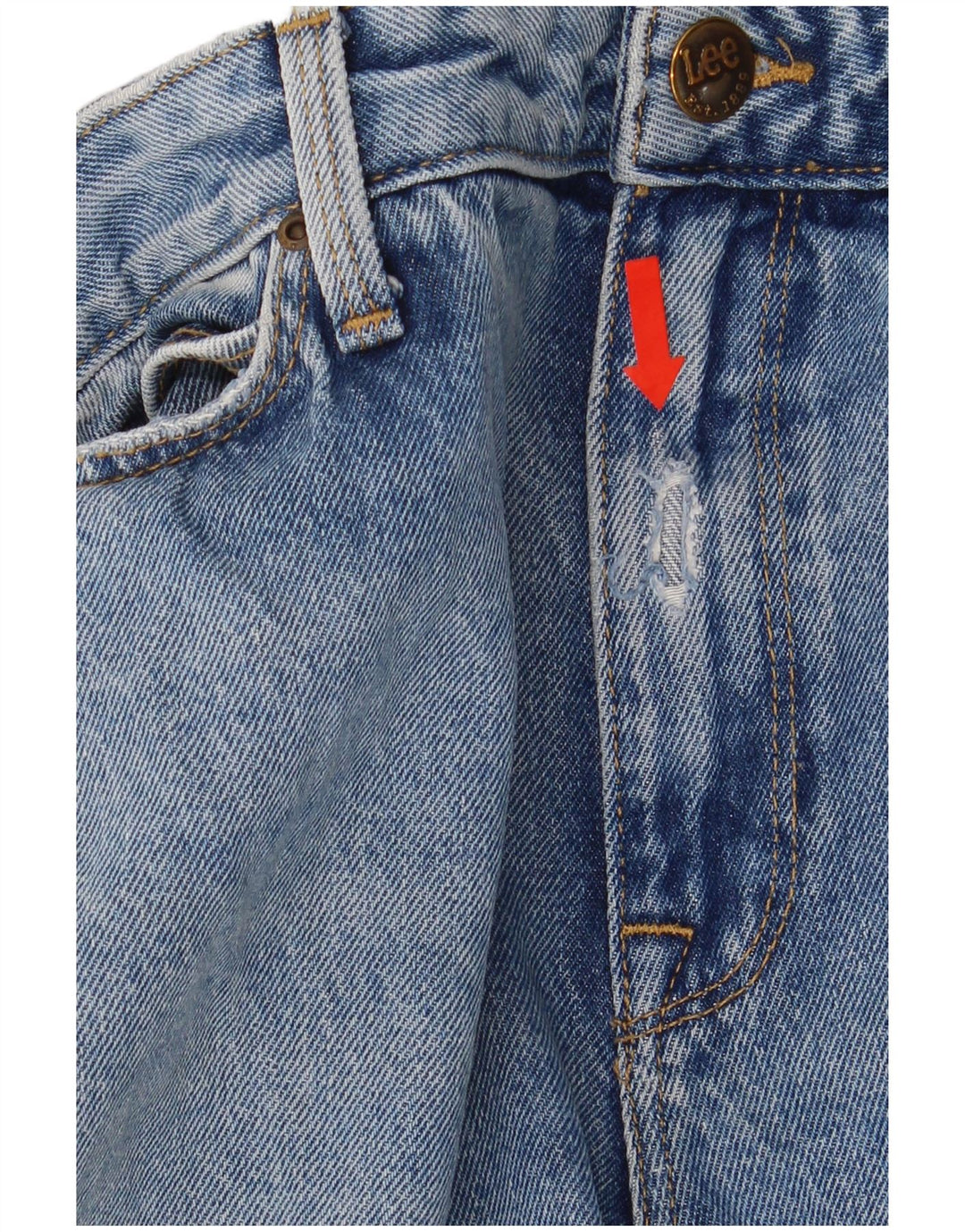 Lee Mens Mom Straight Jeans W30 L31 Blue Cotton