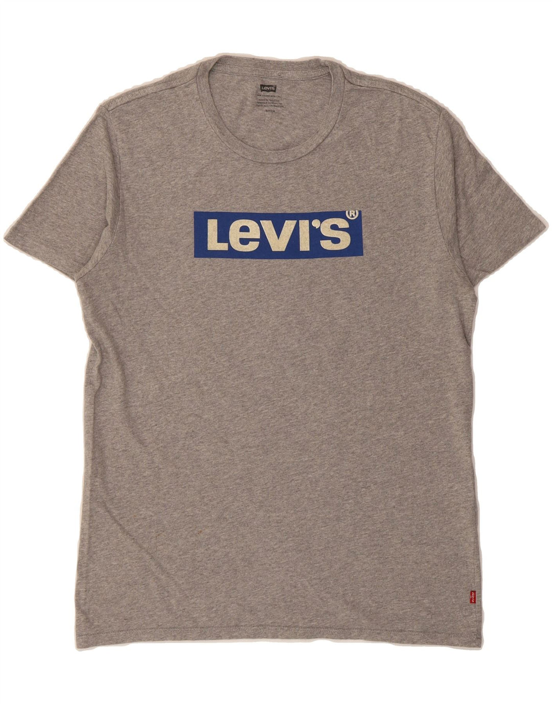 LEVI'S Mens Graphic T-Shirt Top Small Grey Cotton Vintage Levi's and Second-Hand Levi's from Messina Hembry 