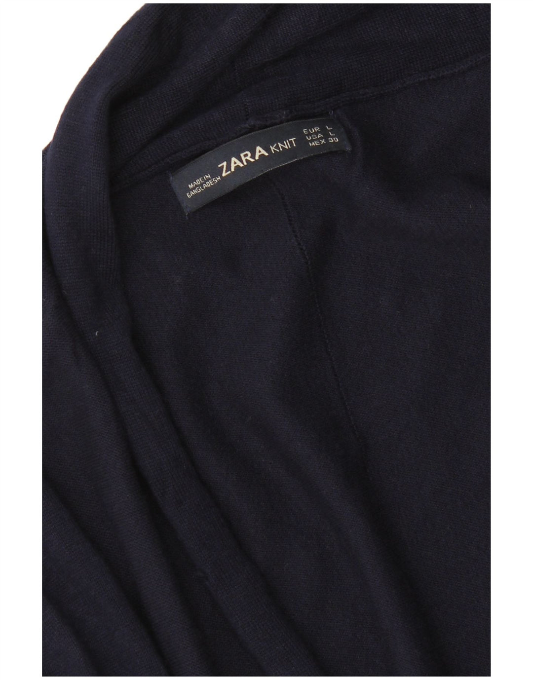 Zara Γυναικείο Ανοιχτό Ζακέτα UK 14 Large Navy Blue