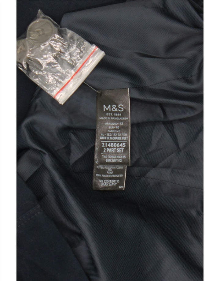 Marks & Spencer Γυναικεία καμπαρντίνα UK 12 Medium Navy Blue Cotton