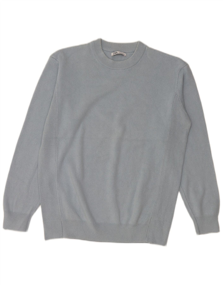 Ανδρικό πουλόβερ Zara Crew Neck Jumper Small Blue