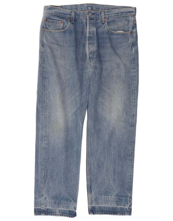 Levi's Mens 501 Straight Jeans W38 L29 Μπλε Βαμβακερό