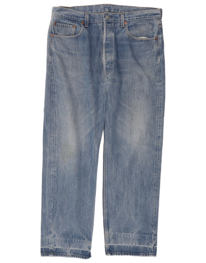 Levi's Mens 501 Straight Jeans W38 L29 Μπλε Βαμβακερό