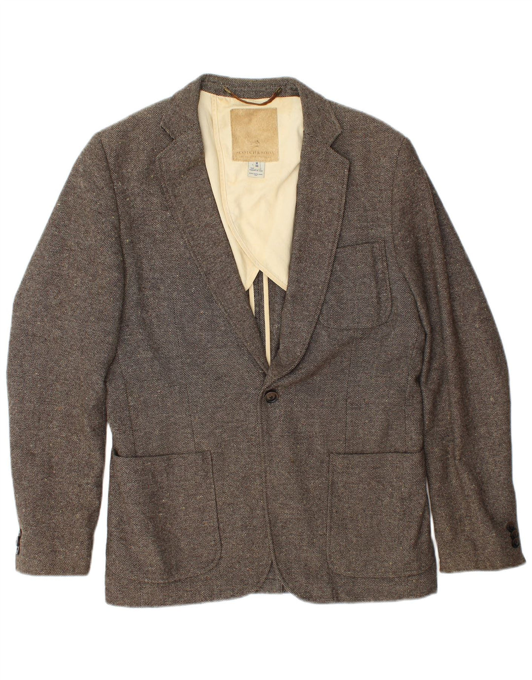 SCOTCH & SODA Ανδρικό Μπουφάν Blazer 1 Κουμπιού IT 48 Μεσαίο Καφέ