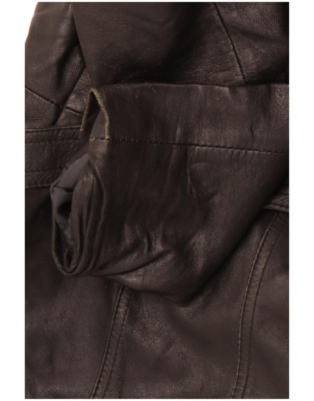 VINTAGE Γυναικείο Δερμάτινο Παλτό IT 40 Small Μαύρο